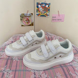 Wexleyjesus Sweet lolita shoes vintage round head thick bottom cute college style Rainbow Marshmallow Love Heart sneakers kawaii shoes loli