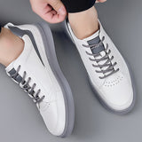 Wexleyjesus High Quality Cowhide White Shoes Student Men's Outdoor Sneakers for Men