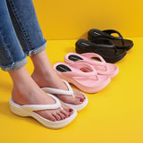 Wexleyjesus  Beach Female Flip Flops Summer 2022 New Clip Toe Thick Platform Slippers Women Wedges Non-slip Soft Sandals Home Slides