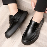 Wexleyjesus New Trend Leather Shoes For Men Black Slip On Shoe Mens High Quality Loafers Shoes Man Comfortable Men Walking Driver Shoe