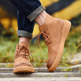 Winter Ankle Boots Men Casual Shoes Outdoor Autumn Leather Waterproof Work Tooling Mens Boots Warm Military Army Botas