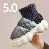 Wexleyjesus Winter Boots for Women Chunky High Heels Ladies Shoes Thick Platform Waterproof Comfortable Soft Warm Fur Female Snow Boot