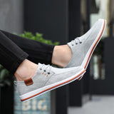 2023 Hot Sale Casual Footwear Mens Summer Breathable Hemp Man Shoes Hard-Wearing Casual Sneakers Men Lace-up Casual Shoe Men