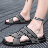 Wexleyjesus sandals leather for men 2022 driving shoes beach Fashion Non Slip high quality Slippers casual outdoor Sandals leather