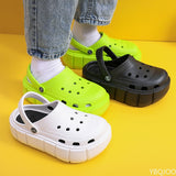 2023 NEW Summer Women Croc Clogs Platform Garden Shoe Sandals Height Increasing Slippers Slip on For Girl Beach Shoes