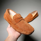 Wexleyjesus Men Loafers Leather Boat Shoes Casual High Quality Korea Style Suede Handmade Moccasin Size 46 Men Shoes Free Shipping