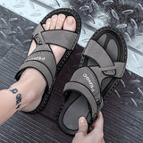 Wexleyjesus sandals leather for men 2022 driving shoes beach Fashion Non Slip high quality Slippers casual outdoor Sandals leather