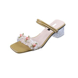 New Trend Sandals Women Shoes Fairy Style Summer Fashion 5CM High Heels Open Toe Sandals Slippers For Ladies