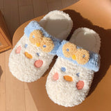 Wexleyjesus Cute Fuzzy Duck Slippers Women Fluffy Furry Slippers Winter Warm Plush Slides Indoor Slippers Girls Kawaii Shoes