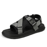 Wexleyjesus Men Sandals Summer Shoes New Gladiator Men's Sandals Fashion Man Flip Flops Gray Black Flat Shoes sandalias Male Big Size 36-46