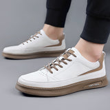 Wexleyjesus High Quality Cowhide White Shoes Student Men's Outdoor Sneakers for Men