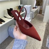 Sexy Pointed Toe Thin High Heels Sandals Women Red Wedding Pumps 2022 Summer Party Shoes Ladies Mules Sandals Blue Purple