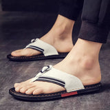 Wexleyjesus  Flip Flops for men Genuine Leather Luxury brand Slippers Beach Casual Sandals 2022 new Summer Men Fashion Shoes white