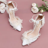 Wexleyjesus Sandals Sweet Lolita Style Lolita Original Pointed Hollow Slotted Wristband Slim High Heel Women's Shoes Flowers Marry OL Bride