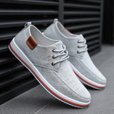 2023 Hot Sale Casual Footwear Mens Summer Breathable Hemp Man Shoes Hard-Wearing Casual Sneakers Men Lace-up Casual Shoe Men