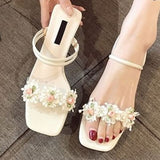 New Trend Sandals Women Shoes Fairy Style Summer Fashion 5CM High Heels Open Toe Sandals Slippers For Ladies