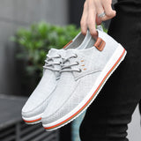 2023 Hot Sale Casual Footwear Mens Summer Breathable Hemp Man Shoes Hard-Wearing Casual Sneakers Men Lace-up Casual Shoe Men