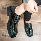 New Trend 2022 Casual Shoes Male Black Green Walking Shoes Men Fashion Square Head Work Shoes Mens Rubber Casual Brand Men Shoe