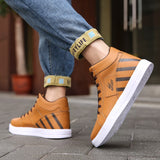 2022 Brand Men Leather High-Top Skateboarding Shoes Men's Sneakers Male Fashion Non-Slip Sport Shoes Casual Trend Walking Shoes