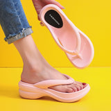 Wexleyjesus  Beach Female Flip Flops Summer 2022 New Clip Toe Thick Platform Slippers Women Wedges Non-slip Soft Sandals Home Slides