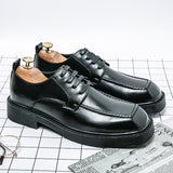 New Trend 2022 Casual Shoes Male Black Green Walking Shoes Men Fashion Square Head Work Shoes Mens Rubber Casual Brand Men Shoe