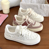 2023 New White Platform Shoes Woman Increased Fashion Sneakers Women Leather Low-top Lace-up Casual Women's Shoes High Quality