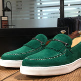 Wexleyjesus New In Green Men Vulcanize Shoes Fringe Slip-On Men Casual Shoes Free Shipping for Men Sheos Zapatos De Hombre