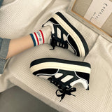 HOUZHOU Women Sneakers Harajuku Style 2022 New korean Student Sports Shoes Platform Casual Vulcanize Flat Canvas Lolita Tennis