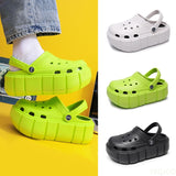 2023 NEW Summer Women Croc Clogs Platform Garden Shoe Sandals Height Increasing Slippers Slip on For Girl Beach Shoes