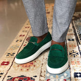 Wexleyjesus New In Green Men Vulcanize Shoes Fringe Slip-On Men Casual Shoes Free Shipping for Men Sheos Zapatos De Hombre