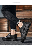 Wexleyjesus  New In Casual Men Shoes Leather Platform Fashion Male Sneakers Slip-On Outdoor Walking Design Luxury Loafers Tennis Flat