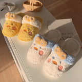 Wexleyjesus Cute Fuzzy Duck Slippers Women Fluffy Furry Slippers Winter Warm Plush Slides Indoor Slippers Girls Kawaii Shoes