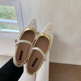 Wexleyjesus Pointed Toe Women Loafers Ballet Shoes 2023 New Arrivals Autumn Spring Black Gold White Belt Buckle Flat Heels Fashion Slides