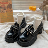 Lolita shoes new y2k chain platform shoes elegant women loafers Japanese soft girl JK uniform high heel pumps women's shoes