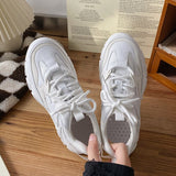 Women White Sneakers 2022 Spring Autumn Casual Trainers Basket Femme Dad Shoes Fashion Lace Up Chunky Platform Sneakers Ladies