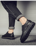 Wexleyjesus 2023 Fashion Brogues Men Casual Shoes Flat Thick Sole Male Footwear Black Autumn Ealry Winter Shoes A4834