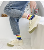 New canvas shoes trend men and women canvas sports shoes college girls Skate shoes students platform sneakers couple sneakers