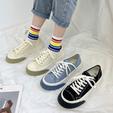 New canvas shoes trend men and women canvas sports shoes college girls Skate shoes students platform sneakers couple sneakers