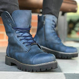 Black Boots for Men Non-Leather Zipper and Lace-up Winter Season Snow Ankle Warm Comfortable High Quality Footwear Gentlemen Basic Trend Solid Fashion Male Classic Outdoor 2022 New-Arrival CH009