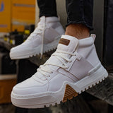 Chekich Boots for Men Artificial Leather White Color Lace Up Winter Season Sneakers Casual Solid Menswear Comfortable 2022 Fashion Odorless Shoes Sewing Base Breathable Office Business Flat Fashion New Arrival CH057 V3