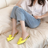 Pointed flat bow slippers women summer wear Baotou half slippers 2019 new fashion lazy sandals women's shoes