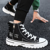 Mens Shoes Casual Men High-top Shoes 2021 Fashion Lace-up Breathable Canvas Sneakers Men Trainers Comfortable chaussure homme