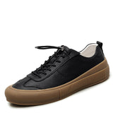 Brand Men Flats Shoes Classic Sneakers Mens Shoes Casual Black White Men Vulcanized Shoes Lace-up Flats Plus Size 38-44 *