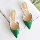 Pointed flat slippers Female summer fashion 2021 new toe cap wear Cool drag girl Women's half slippers