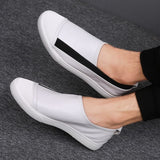 Wexleyjesus  Men Casual Shoes High Quality Leather Slip-On Mens Loafers Breathable Outdoor White Sneakers Soft Light Summer Men Shoes Flats