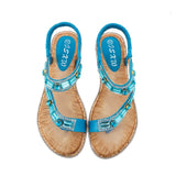 Women's shoes sandals women 2021 summer blue grid striped flat shoes