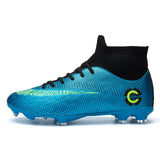 Men Soccer Shoes Adult Kids TF/FG High Ankle Football Boots Cleats Grass Training Sport Footwear 2022 Trend Men‘s Sneakers 35-45