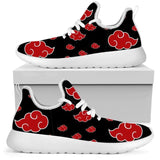 ELVISWORD Anime Akatsuki Pattern Men's Sneakers Flats Casual Autumn Lace Up Comfortable Breathable Men Shoes Footwear for Boys