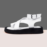 AIYUQI Sandals Women Genuine Leather 2022 Summer New Clip Toe Sandals Ladies Roman Women Shoes Muffin Sandals