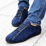 Wexleyjesus  2021 Spring Men Suede Sneakers Casual Shoes New Fashion Lace Up Male Flat Comfortable Blue Man Leather Soft Shoes Size 38-44